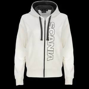 Bluzy & Bluzy Z Kapturem^Scania Damska bluza z kapturem Base, zamek błyskawiczny, kolor złamana biel (Broken White)