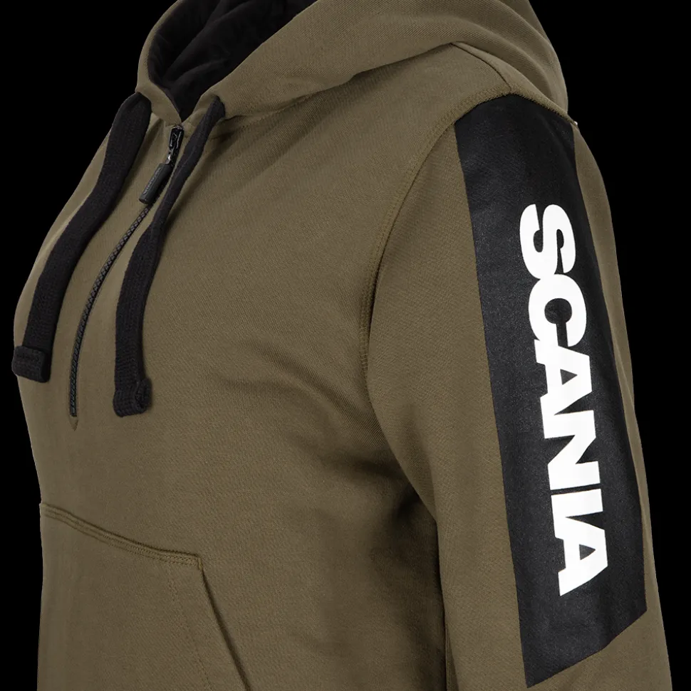 Bluzy & Bluzy Z Kapturem^Scania Damska bluza z kapturem, z zamkiem błyskawicznym ½, z wzorem w paski