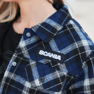 Kurtki I Kamizelki^Scania Damska koszula wierzchnia z wzorem w kratkę, kolor niebieski