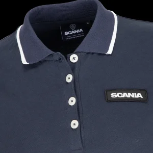 Polo^Scania Damska koszulka z piki z klasycznym wzornictwem w kolorze granatowym
