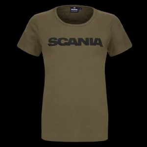T-shirty^Scania Damski T-shirt Basic z Wordmark, kolor oliwkowy