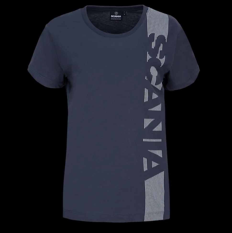 T-shirty^Scania Damski T-shirt w pionowe paski, kolor granatowy (Navy)