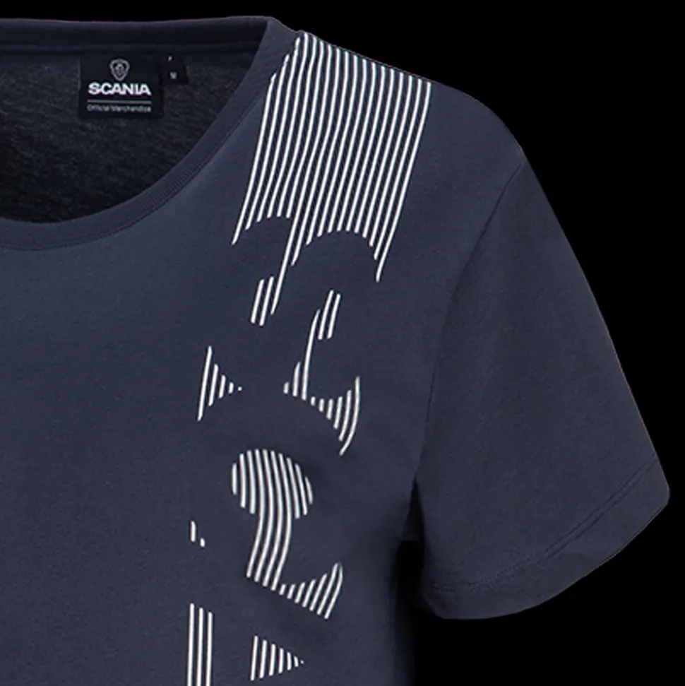 T-shirty^Scania Damski T-shirt w pionowe paski, kolor granatowy (Navy)