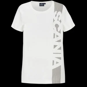 T-shirty^Scania Damski T-shirt w pionowe paski, kolor złamana biel (Broken White)