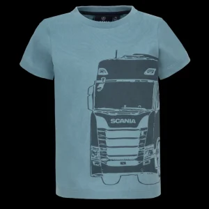 Odzież^Scania Dziecięcy T-shirt w kolorze jasnoniebieskim z motywem ciężarówki