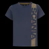 Odzież^Scania Dziecięcy T-shirt w pionowe paski, granatowy (Navy)