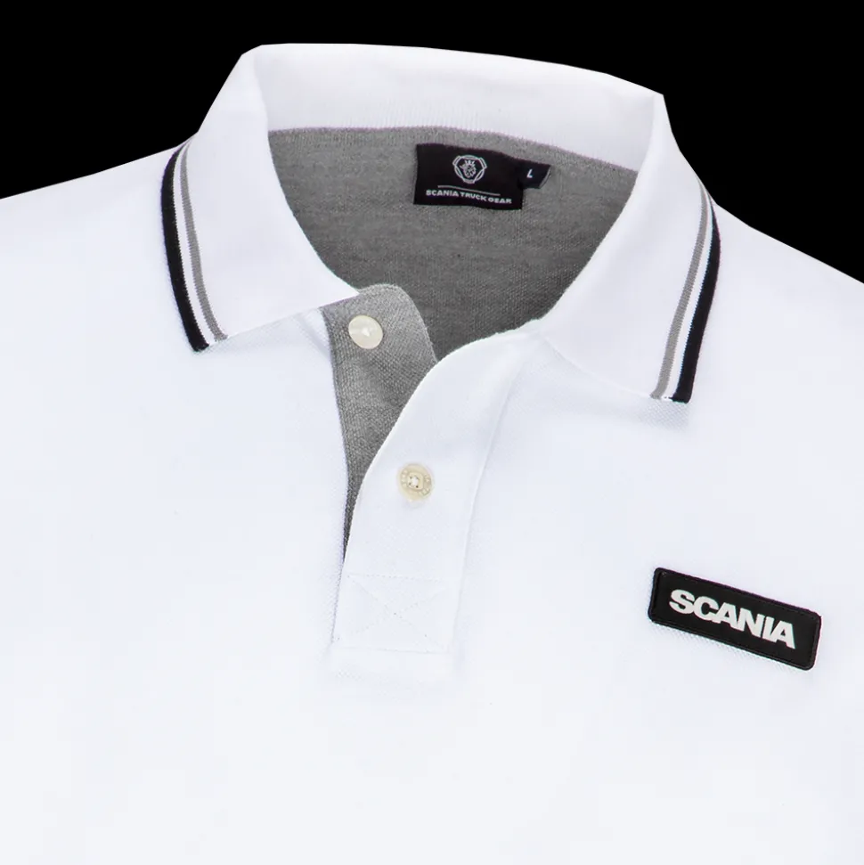 mens_white_classic_scania_pique_3.webp Polo^Scania Men's White Classic Pique