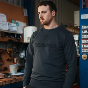 Bluzy & Bluzy Z Kapturem^Scania Męska bluza z okrągłym dekoltem, kolor antracytowy