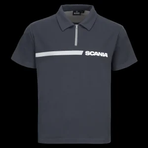Polo^Scania Męska koszulka polo z zamkiem błyskawicznym 1/4, kolor ciemnoniebieski