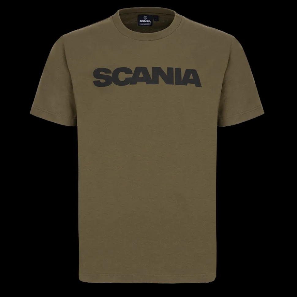 T-shirty^Scania Męski T-shirt Basic, z Wordmark, kolor oliwkowy