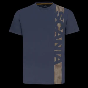 T-shirty^Scania Męski T-shirt w pionowe paski, w kolorze granatowym (Navy)