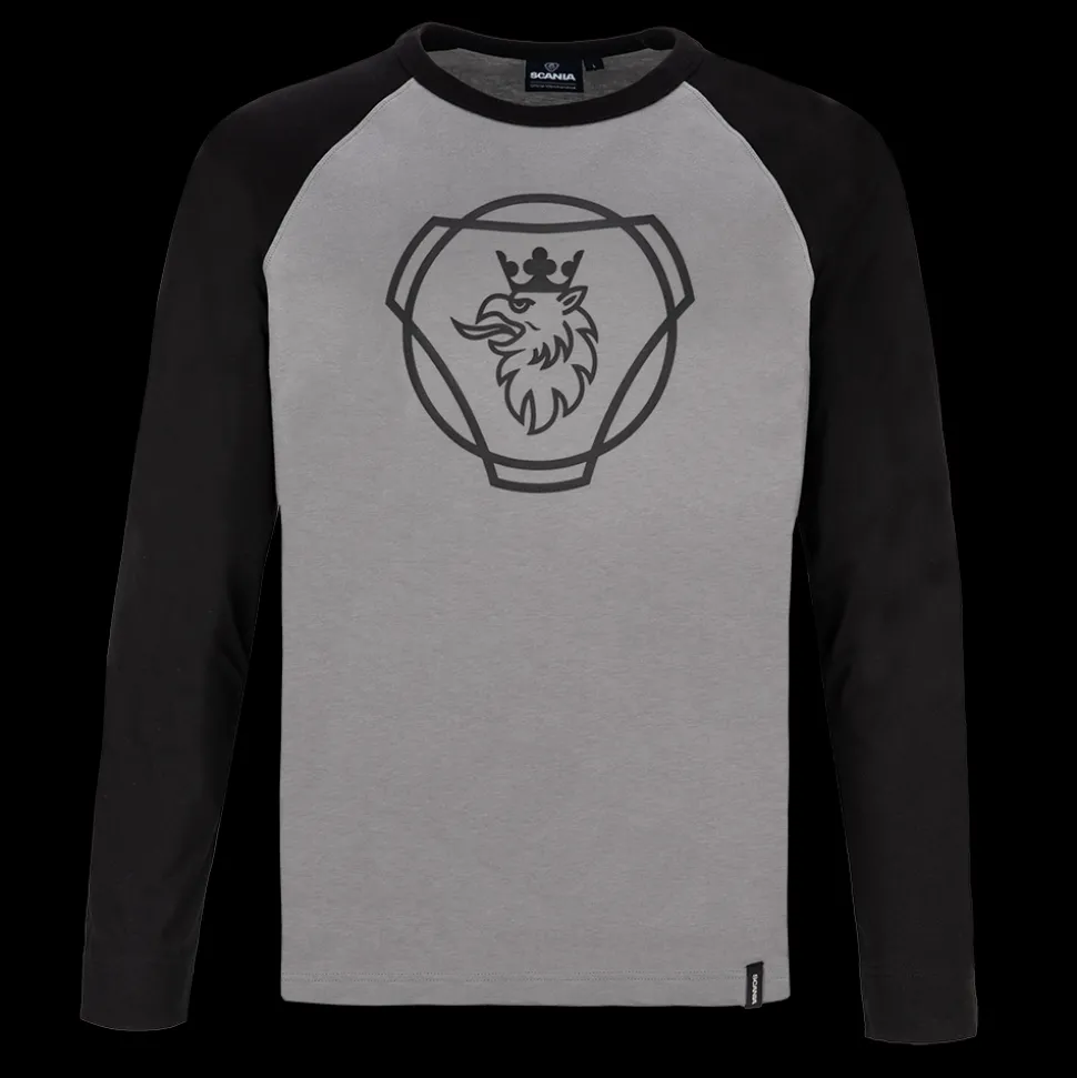 T-shirty^Scania Męski T-shirt z długim rękawem Duo, kolor Stone Grey (szary)