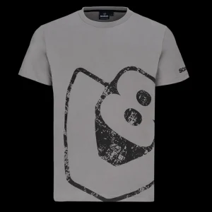 T-shirty^Scania Męski T-shirt z postrzępionym logo V8 w kolorze kamienny szary (Stone Grey)