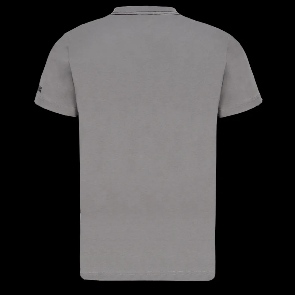 T-shirty^Scania Męski T-shirt z postrzępionym logo V8 w kolorze kamienny szary (Stone Grey)