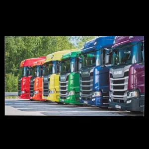 Pościele I Koce I Ręczniki^Scania Ręcznik z tęczowym motywem ciężarówek