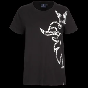 T-shirty^Scania T-shirt damski, czarny, o kroju loose fit, z gryfem