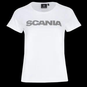 T-shirty^Scania T-shirt damski z napisem, biały