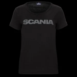 T-shirty^Scania T-shirt damski z napisem, Czarny