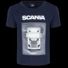 Odzież^Scania T-shirt dziecięcy z nadrukiem ciężarówki, kolor granatowy (navy)