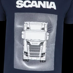 Odzież^Scania T-shirt dziecięcy z nadrukiem ciężarówki, kolor granatowy (navy)