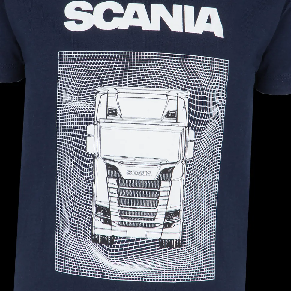 Odzież^Scania T-shirt dziecięcy z nadrukiem ciężarówki, kolor granatowy (navy)