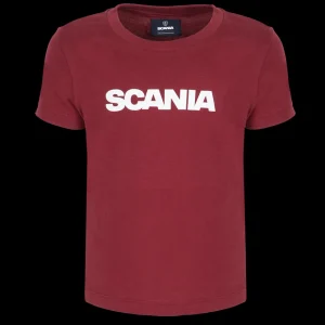 Odzież^Scania T-shirt dziecięcy z napisem w kolorze burgundzkim