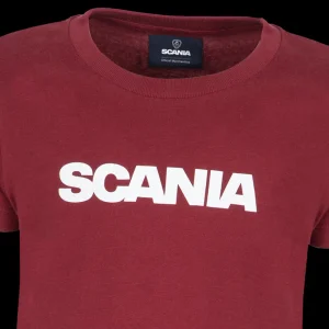 Odzież^Scania T-shirt dziecięcy z napisem w kolorze burgundzkim