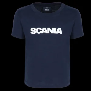 Odzież^Scania T-shirt dziecięcy z napisem w kolorze granatowy