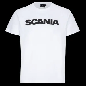 T-shirty^Scania T-shirt męski basic z napisem, biały